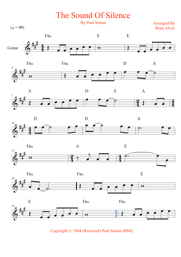 The Sound Of Silence (arr. Rene Alves)