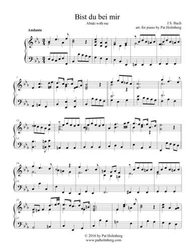 Bist du Bei Mir - for piano (arr. Pat Holmberg)