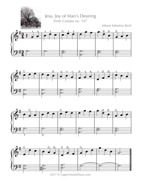 Jesu, Joy of Man's Desiring (EASY PIANO) (arr. Gaili Schoen for UpperHandsPiano.com)