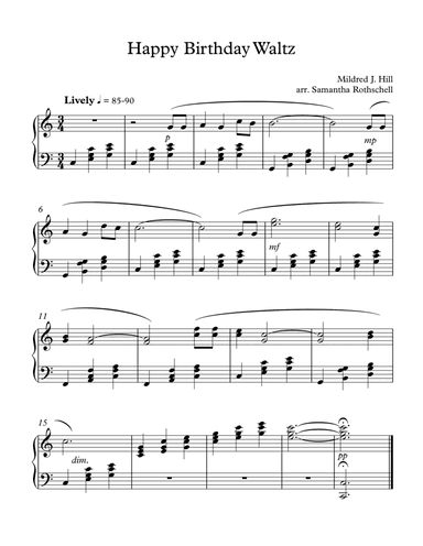 Happy Birthday Waltz (arr. Samantha Rothschell)