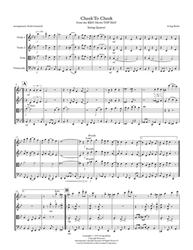 Cheek To Cheek (arr. Keith Gemmell)