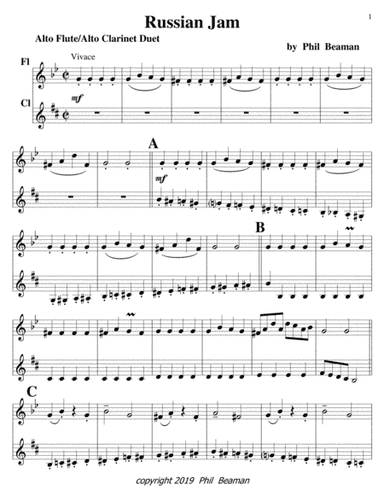 Russian Jam- alto flute and alto clarinet duet