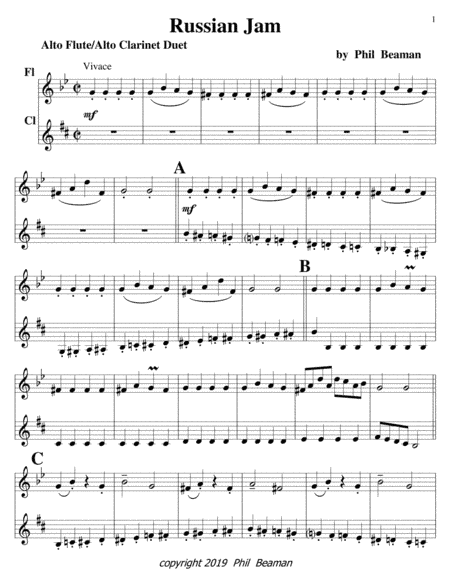 Russian Jam- alto flute and alto clarinet duet