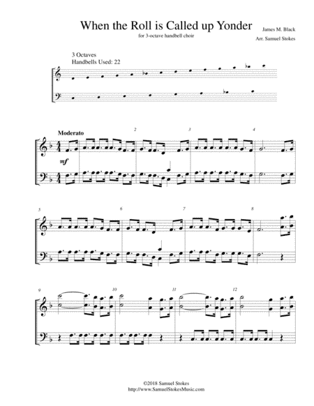 When the Roll is Called Up Yonder - for 3-octave handbell choir (arr. Samuel Stokes)