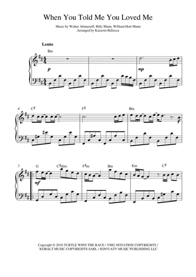 When You Told Me You Loved Me (arr. Kaiserin Rebecca)