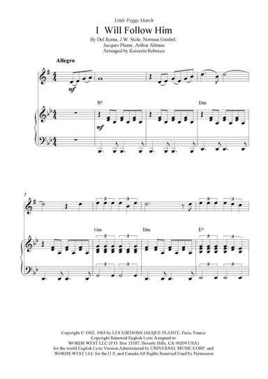 I Will Follow Him (i Will Follow You) (arr. Kaiserin Rebecca)