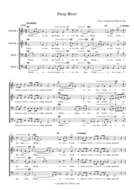 Deep River (arr. Philip Le Bas)