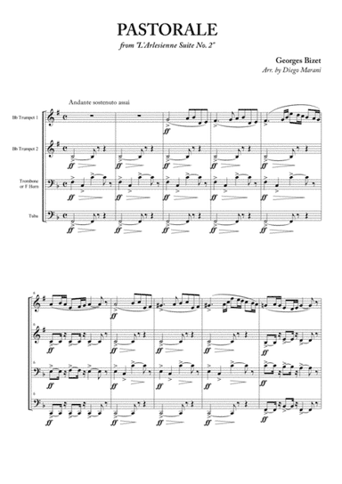 Pastorale from "L'Arlesienne Suite No. 2" for Brass Quartet (arr. Diego Marani)