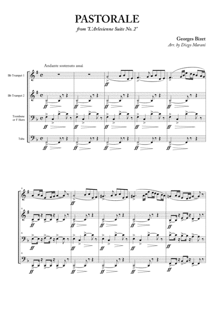 Pastorale from "L'Arlesienne Suite No. 2" for Brass Quartet (arr. Diego Marani)