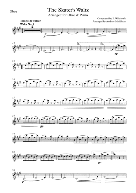 The Skater's Waltz arranged for Oboe and Piano (arr. Andrew Middleton)