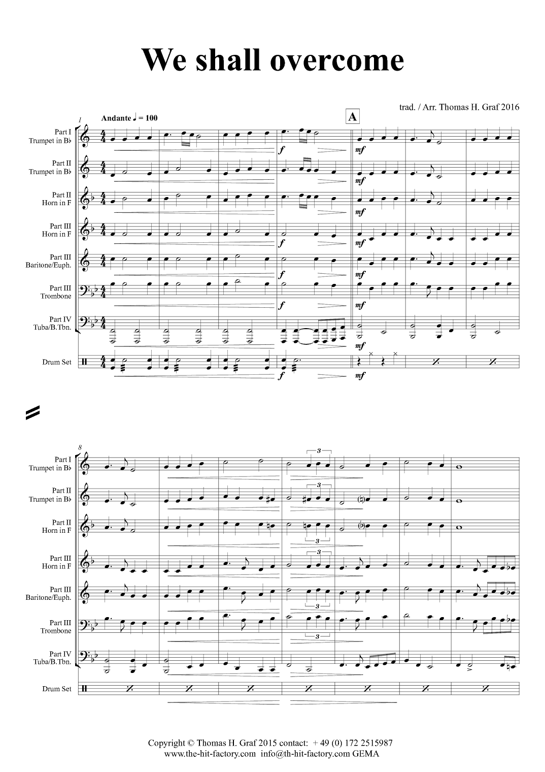 We shall overcome - Brass Quartet (arr. Thomas Graf)