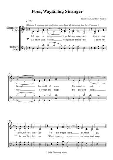Poor Wayfaring Stranger (arr. Ken Burton)