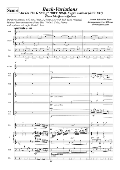 Air On The G String (BWV 1068) / Fugue c minor (BWV 847) (arr. Uwe Roessler Rössler Rassler)