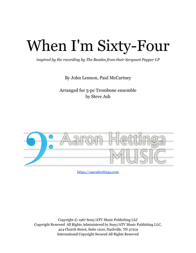 When I'm Sixty-four (arr. Steve Ash)