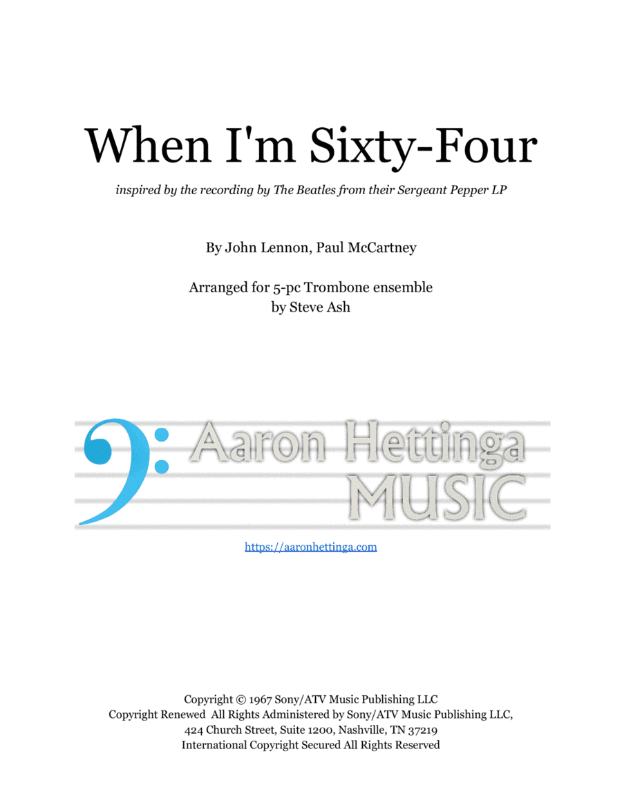 When I'm Sixty-four (arr. Steve Ash)