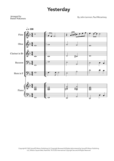 Yesterday (arr. Daniel Nakamura)
