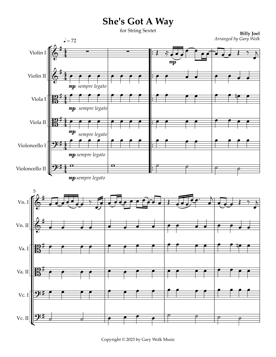 She's Got A Way (arr. Gary Wolk)