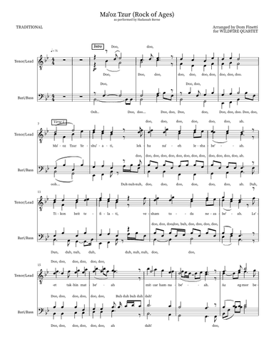 Ma'oz Tzur - Rock of Ages (TTBB A Cappella) (arr. Dom Finetti)