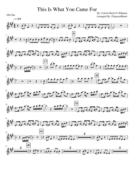 This Is What You Came For (arr. JNguyenSheets)