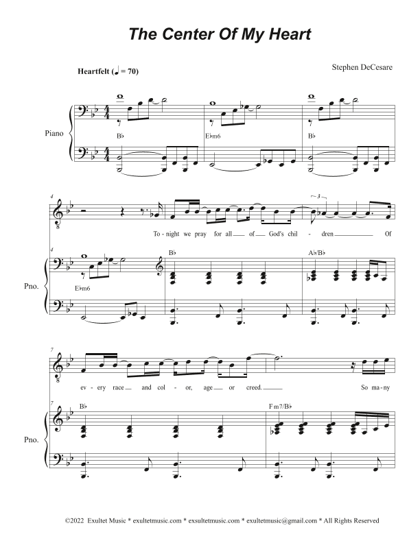 The Center Of My Heart (Vocal solo)