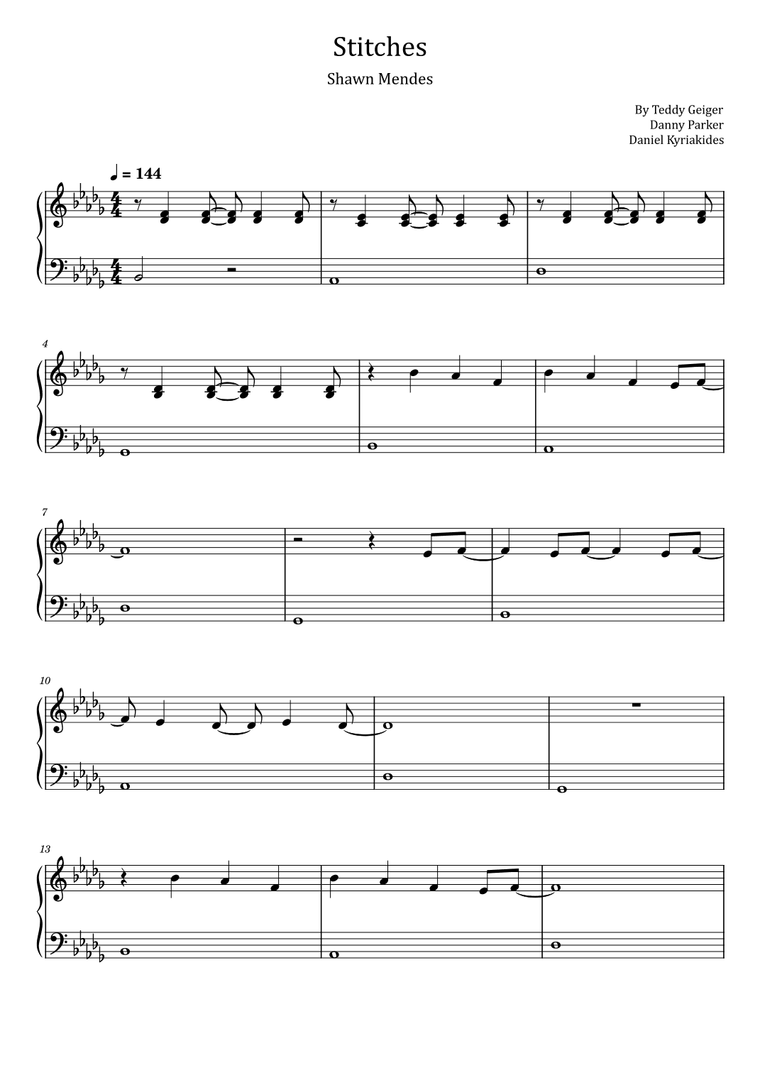 Stitches (arr. poon)