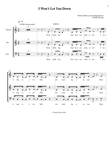 I Won't Let You Down - SAB Choir