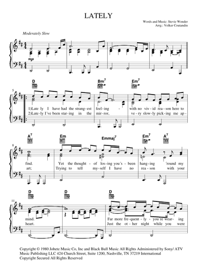 Lately (arr. Volker Coutandin)