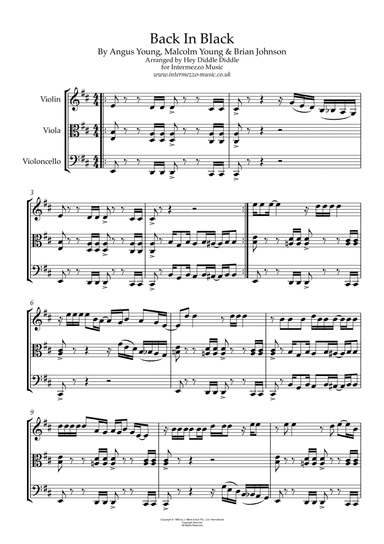 Back In Black (arr. Hey Diddle Diddle)
