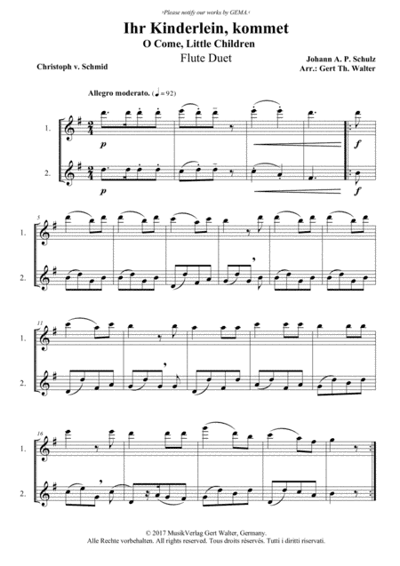 O Come, Little Children (arr. Gert Th. Walter)