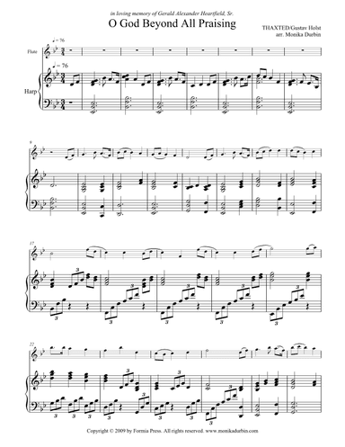 O God Beyond All Praising (Thaxted) for Flute and Harp (arr. Monika Durbin)