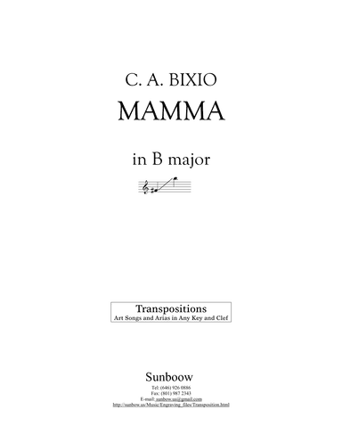 C. A. Bixio: MAMMA (transposed to B Major) (arr. Sunbow)