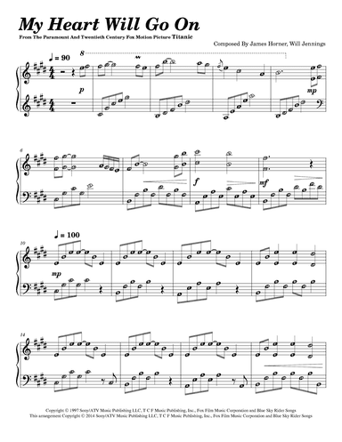 My Heart Will Go On (love Theme From 'titanic') (arr. Published Harmony)