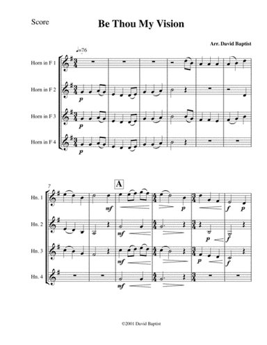 Be Thou My Vision for Horn Quartet (arr. David Baptist)
