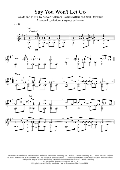 Say You Won't Let Go (arr. Antonius Agung Setiawan)