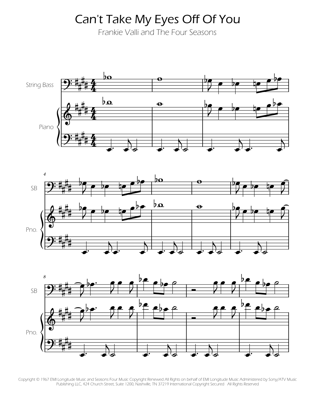 Can't Take My Eyes Off Of You (arr. Ygor Nunes)