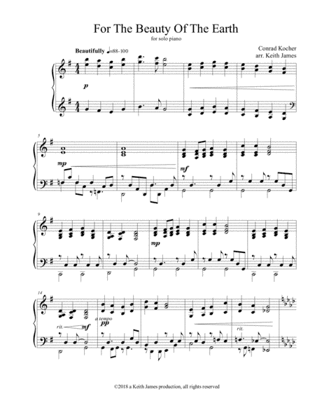 For The Beauty Of The Earth (arr. Keith James)