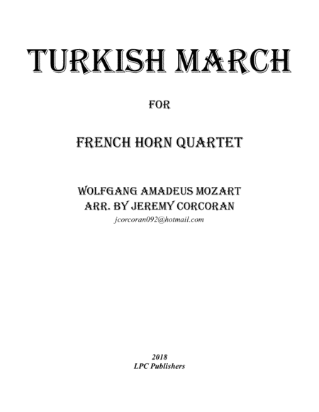 Turkish March for French Horn Quartet (arr. Jeremy Corcoran)