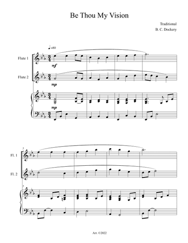 Be Thou My Vision (Flute Duet with Piano Accompaniment) (arr. B. C. Dockery)