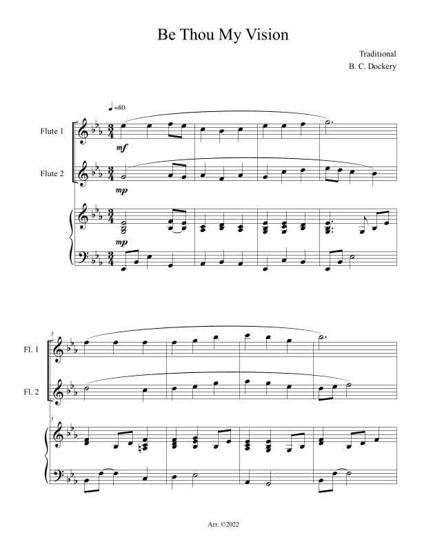 Be Thou My Vision (Flute Duet with Piano Accompaniment) (arr. B. C. Dockery)