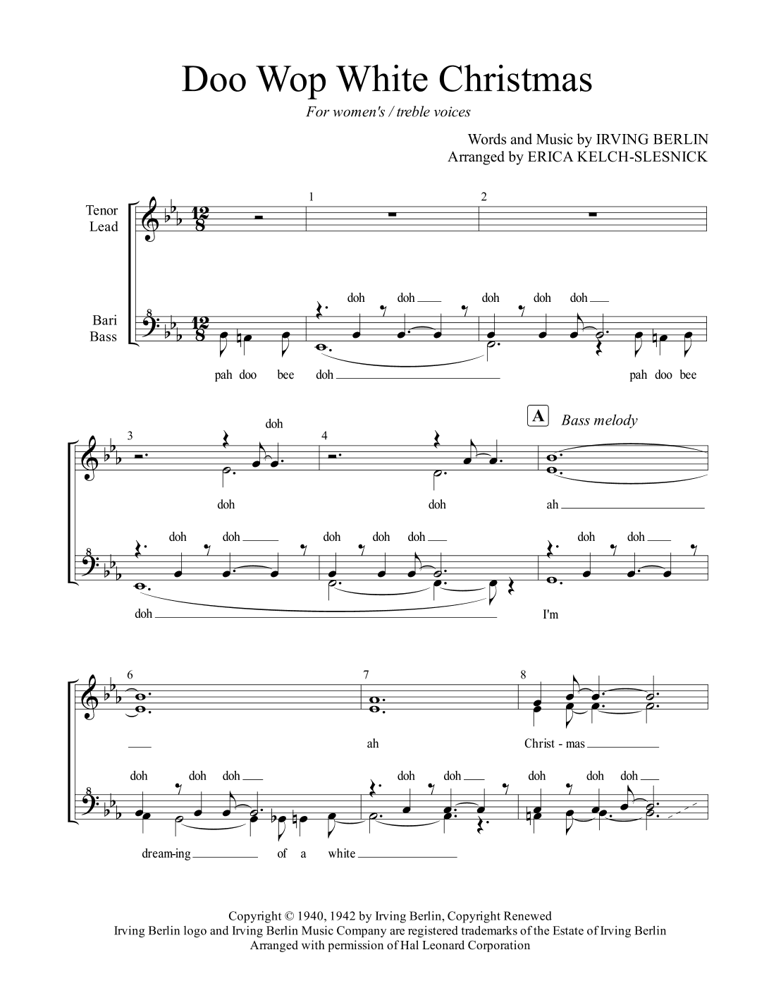 White Christmas (arr. Erica Kelch-Slesnick)