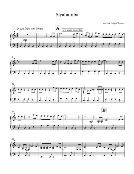 Siyahamba (arr. Roger Turner)