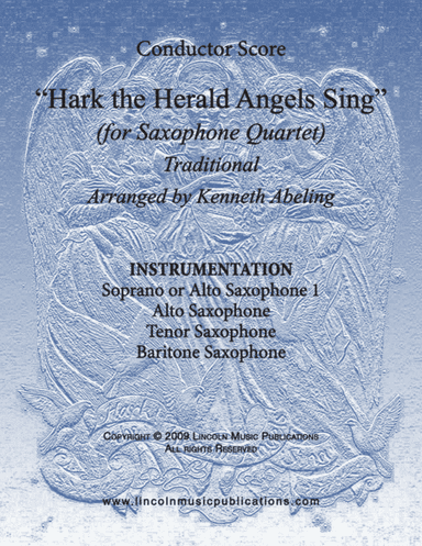 Hark The Herald Angels Sing (for Saxophone Quartet SATB or AATB) (arr. Kenneth Abeling)