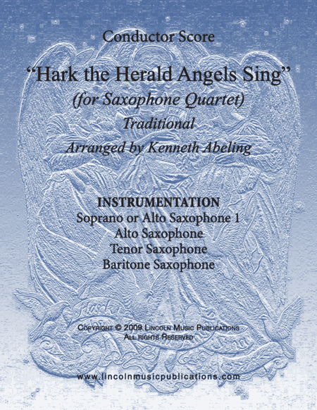 Hark The Herald Angels Sing (for Saxophone Quartet SATB or AATB) (arr. Kenneth Abeling)