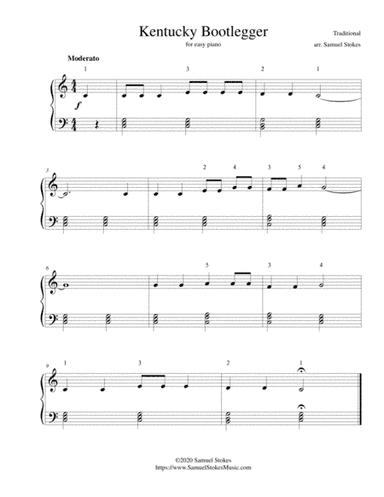 Kentucky Bootlegger - for easy piano (arr. Samuel Stokes)