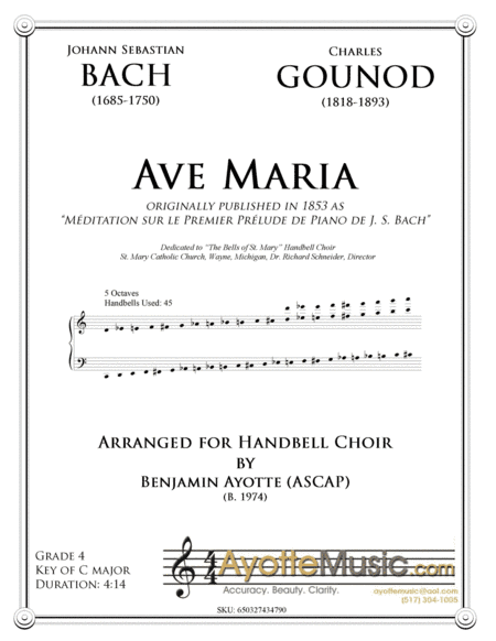 Bach - Gounod Ave Maria for Handbell Choir (arr. Benjamin Ayotte)