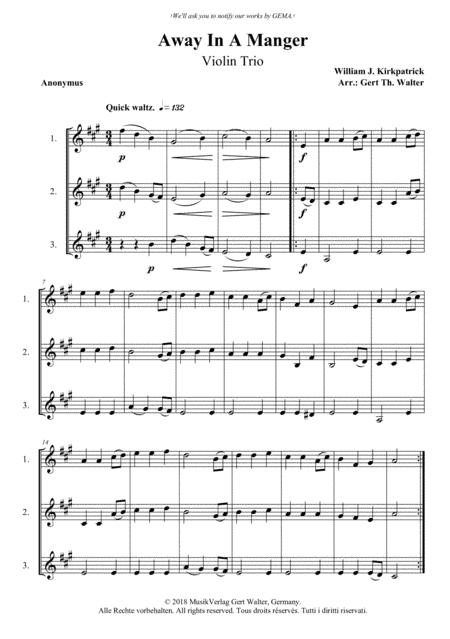 Away In A Manger (2nd. version) (arr. Gert Th. Walter)