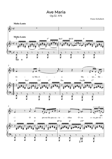 Ave Maria Schubert - Contralto with chords in F (arr. Alex Nunes Rodrigues)