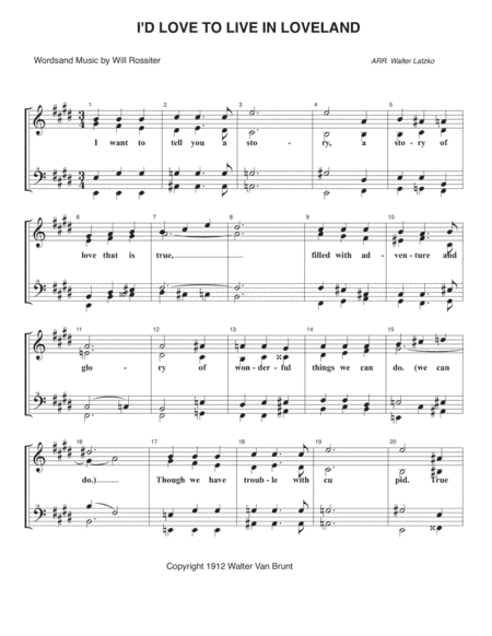 I'D LOVE TO LIVE IN LOVELAND (arr. Walter Latzko)