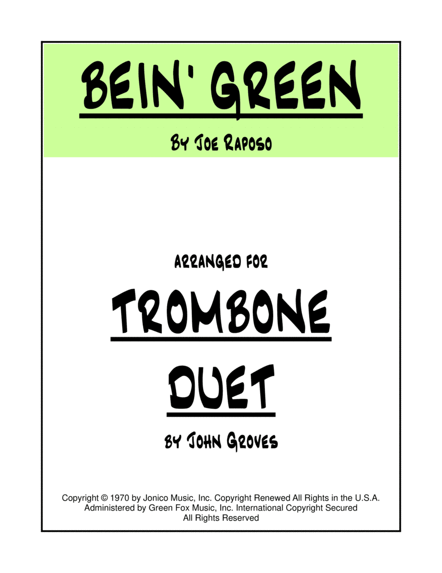 Bein' Green (arr. John Groves)