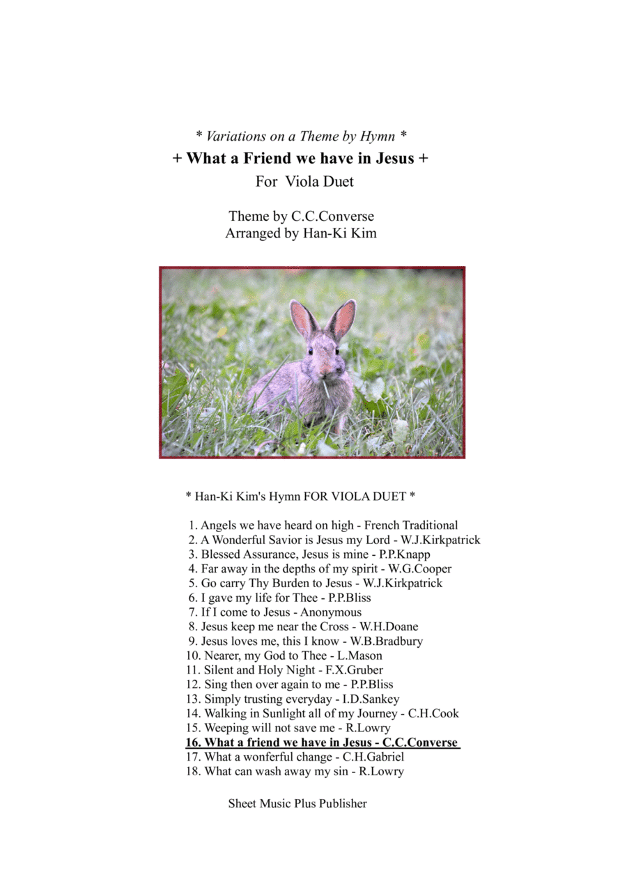 What a friend we have in Jesus (For Viola Duet) (arr. Han-Ki Kim)